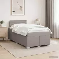 Spyruoklinė lova su čiužiniu Taupe 120 x 200 cm Audinys