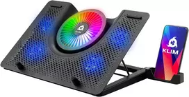 KLIM nešiojamojo kompiuterio aušinimo stovas Nova su 5 ventiliatoriais ir RGB