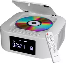KLIM nešiojamasis CD stereo grotuvas Boombox E1 su Bluetooth, FM radiju, USB ir žemųjų dažnių garsiakalbiu