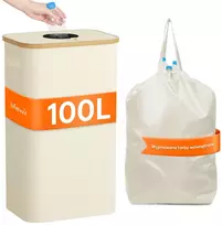 Lifewit sulankstoma perdirbimo dėžė buteliams su dangčiu, 105 l, balta