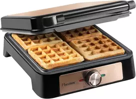 Sumuštinių keptuvas Bestron belgiškų vaflių keptuvė 1600 W, 4 vafliams, reguliuojamas termostatas ASW1600CO