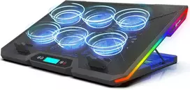 KLIM nešiojamojo kompiuterio aušinimo stovas su 6 ventiliatoriais, RGB, 11–19 col., G01