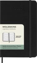 Moleskine Kietvirškis savaitinis horizontalus kalendorius Moleskine 2027 12M P, juodas