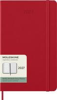 Moleskine Savaitinis kalendorius su užrašų knygele kietais viršeliais Moleskine 2027 12M L, raudonas