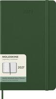 Moleskine Savaitinis kalendorius su užrašų knygele kietais viršeliais Moleskine 2027 12M L, žalias