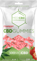 MediCBD braškių CBD guminukai – 40 × 100 g kartonas, 300 mg CBD / maišelis