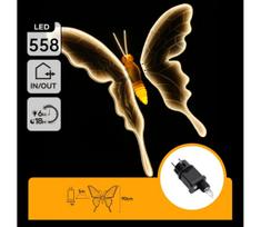Aigostar - LED lauko dekoracija 558xLED 90 cm IP44 drugelis/šiltai balta
