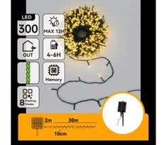 Aigostar - LED saulės kalėdinė girlianda 300xLED/8 funkcijų 32m IP65 šiltai balta 1200 mAh