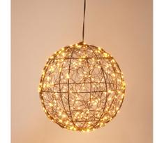 LED lauko kalėdinė dekoracija 300xLED/230V, skersmuo 25 cm, IP44, šilta balta, kamuolys/juodas