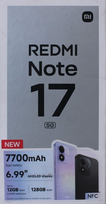 SALE OUT. Xiaomi Redmi Note 17 5G (Celestial Purple) 7.0" OLED 1080x2396/2.3GHz,128GB,6GB RAM/Android 16,WiFi,BT,5G,MZB0PTZEU