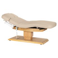 Elektrinė SPA kušetė Sillon Relax, 63–87 cm, smėlio spalvos su mediniu pagrindu