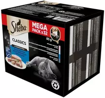 SHEBA Classics Ocean Selection Pate White Fish, Cod, Salmon, Tuna - cibo umido per gatti - 32x85 g