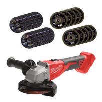 Milwaukee akumuliatorinis kampinis šlifuoklis M18 BLSAG125X-0, 18 V, 125 mm +10 P40