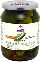 Marinuoti agurkai KITCHEN MASTERS, saldžiarūgščiai, 660g/340g