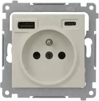 Kontakt-Simon Simon 54 Kištukinis lizdas su integruotu USB C+A įkrovikliu (modulis), 2.1 A, 5 V DC, 230 V kašmyro (DGZ1ZUSB2CA.01/42)