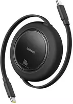 Baseus Free2Pull duomenų perdavimo ir įkrovimo kabelis | USB-C į USB-C | 100W | 1,5 m | juodas