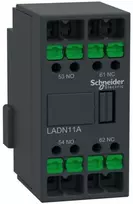 Schneider Pagalbinių kontaktų blokas TeSys Deca 1NO+1NC, tvirtinamas priekyje, snap-in gnybtai (LADN11A)