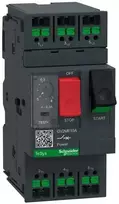 Schneider Variklio jungiklis TeSys Deca 3P AC-3/AC-3e 4–6,3 A termomagnetinis snap-in gnybtai su mygtuku (GV2ME10A)