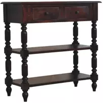 Artisan Furniture Vyšnios atspalvio šoninis staliukas su tekintomis kojelėmis