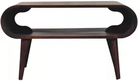 Artisan Furniture Atviras mango medienos kavos staliukas, Kalifornijos riešutmedžio atspalvio