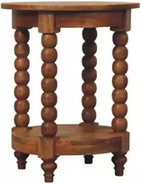 Artisan Furniture Barley Twist Round mango medienos šoninis staliukas