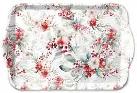 Ambiente Padėklas iš melamino 13x21cm, Žiemos uogos ir gėlės