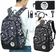 Bergens Mokyklinė kuprinė su Usb, ausinių išvestimi ir rakinimo spyna