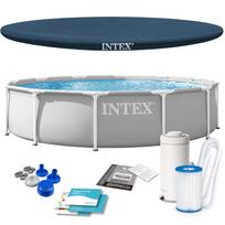 Karkasinis baseinas Intex 26712ND 366 x 76 cm su filtravimo siurbliu ir uždangalu