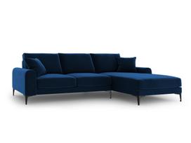 Minkštas kampas Mazzini Sofas Madara, veliūras, mėlynas/juodas