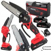 Akumuliatorinis grandininis pjūklas OPEX TOOLS OPX28026 6" 21V 2x 1.5Ah, raudonas / juodas