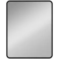 Sieninis veidrodis 50 × 40 cm, dekoratyvinis kabinamas veidrodis su metaliniu rėmu, juodas, miegamajam, vonios kambariui ir svetainei