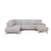 Šviesiai pilkos spalvos sulankstoma/su sandėliavimo vieta kampinė sofa iš kordinio velveto (su kairiuoju kampu/„U“ formos) Tori – Bonami Selection