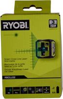RYOBI Cross Laser with green beam. Working range 15 m. Operating time 6 hours. Class II laser. Wavelength: 520nm ± 10nm