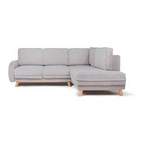 Šviesiai pilkos spalvos sulankstoma/su sandėliavimo vieta kampinė sofa iš kordinio velveto (su dešiniuoju kampu/„L“ formos) Tori – Bonami Selection