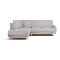 Šviesiai pilkos spalvos sulankstoma/su sandėliavimo vieta kampinė sofa iš kordinio velveto (su kairiuoju kampu/„L“ formos) Tori – Bonami Selection