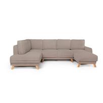 Taupe spalvos sulankstoma/su sandėliavimo vieta kampinė sofa iš kordinio velveto (su kairiuoju kampu/„U“ formos) Tori – Bonami Selection