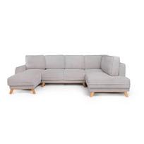 Šviesiai pilkos spalvos sulankstoma/su sandėliavimo vieta kampinė sofa iš kordinio velveto (su dešiniuoju kampu/„U“ formos) Tori – Bonami Selection