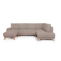 Taupe spalvos sulankstoma/su sandėliavimo vieta kampinė sofa iš kordinio velveto (su dešiniuoju kampu/„U“ formos) Tori – Bonami Selection