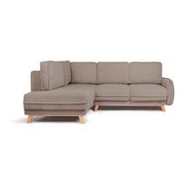 Taupe spalvos sulankstoma/su sandėliavimo vieta kampinė sofa iš kordinio velveto (su kairiuoju kampu/„L“ formos) Tori – Bonami Selection