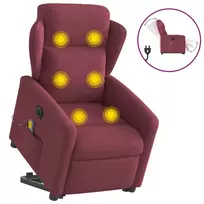 Atsistojantis elektrinis masažinis krėslas, vyno, audinys