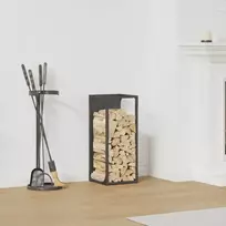 Malkų lentyna Juoda 25x25x60 cm Šaltai valcuotas plienas