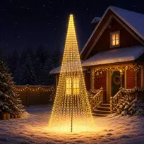 LED Kalėdų medis 485 cm 1632 LED Šilta balta Geležis Juoda
