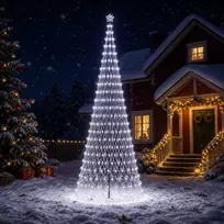 LED Kalėdų medis 400 cm 450 LED Šalta balta Geležis Juoda
