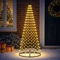 LED Kalėdų medis 165 cm 270 LED Šilta balta Geležis Juoda
