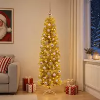 Dirbtinė liekna Kalėdų eglutė su burbulais 180 cm 300 LED