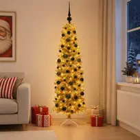 Dirbtinė liekna Kalėdų eglutė su burbulais 180 cm 300 LED