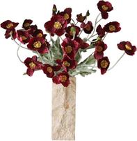 Botane Dirbtinių gėlių puokštė Burgundy Poppy