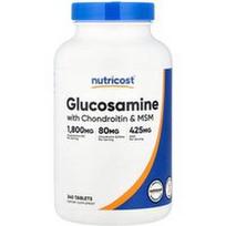Nutricost, Gliukozaminas su chondroitinu ir MSM, 240 tablečių