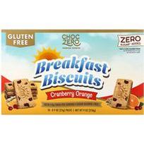 ChocZero, Pusryčių sausainiai, spanguolių ir apelsinų skonio, 10 pakelių po 25 g (0,9 uncijos)