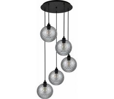 BRILAGI - LED pakabinamas šviestuvas ant laido RETRO GLASS 5xE27/60W/230V juoda/dūminė pilka